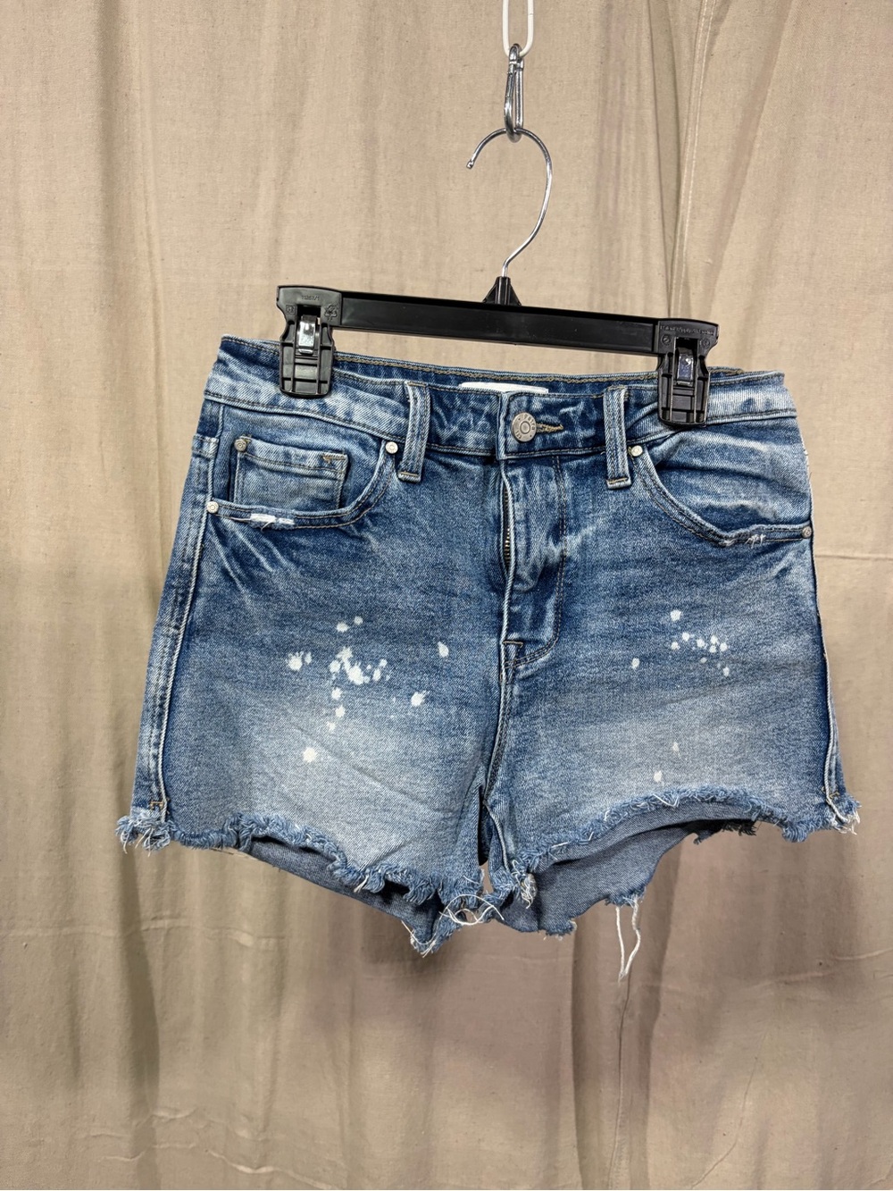 Petra 153 Paint Splatter Distressed Denim Shorts